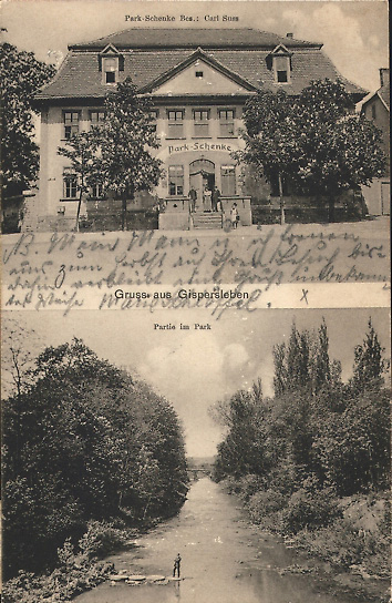 Alte Ansichtskarte von Gispersleben von 1912